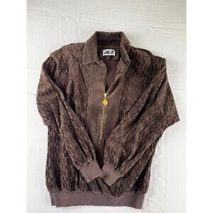 Vintage JEZ California Brown Textured Half Zip Pullover  r2/40